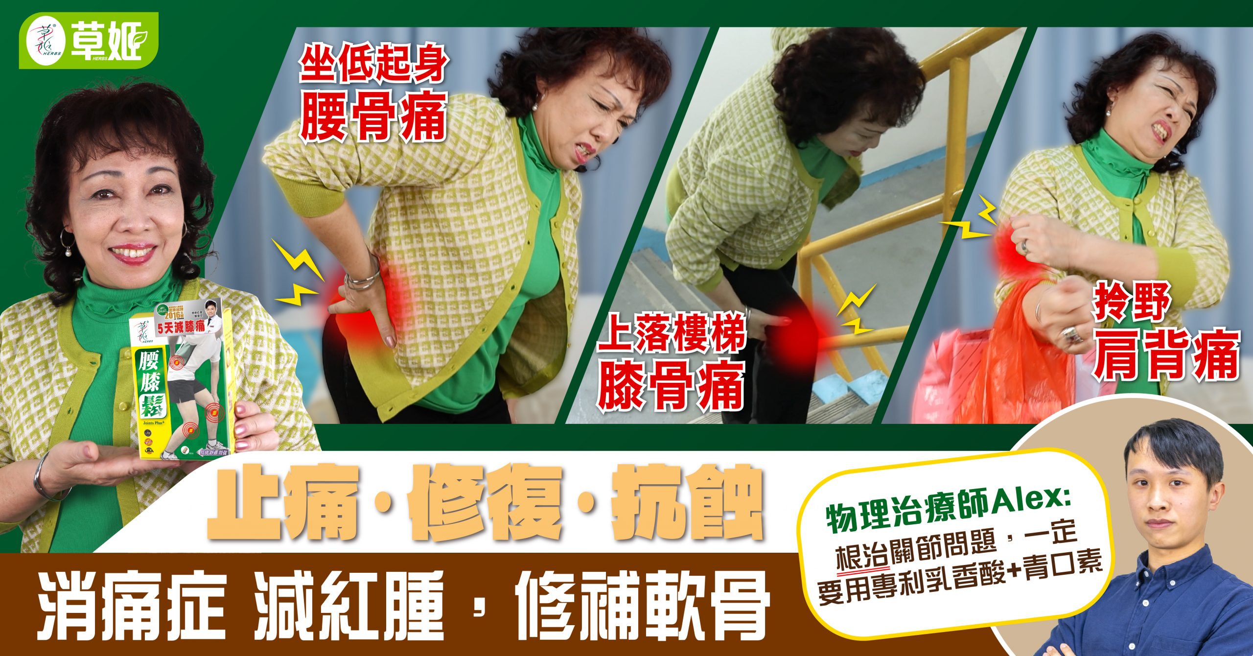 5日止痛。修復。抗蝕　消痛症減紅腫，修補軟骨